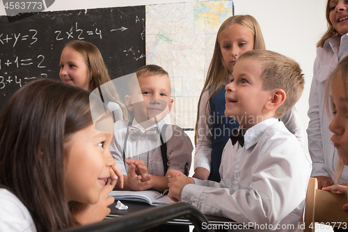 Image of School children in classroom at lesson