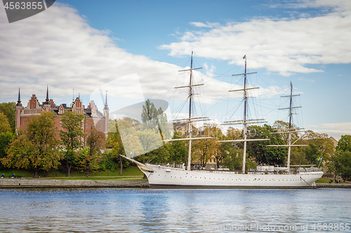 Image of beautiful sailing ship in Stockholm Sweden