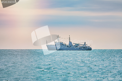 Image of Military Ship in the Sea