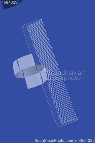 Image of 3d model of hair comb