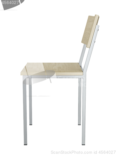 Image of Side view of chair isolated on white