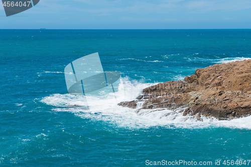 Image of Beautiful azure sea and the rocky beach