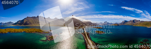 Image of Fredvang Bridges Panorama Lofoten islands