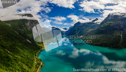 Image of lovatnet lake Beautiful Nature Norway.