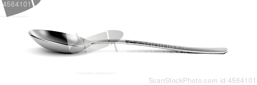 Image of Silver spoon on white background