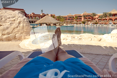 Image of Happy man on vacation