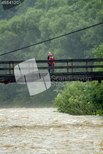 Image of Mother and son on the bridge