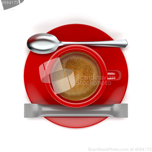 Image of Espresso coffee on white background