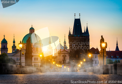 Image of Charles bridge in the fog