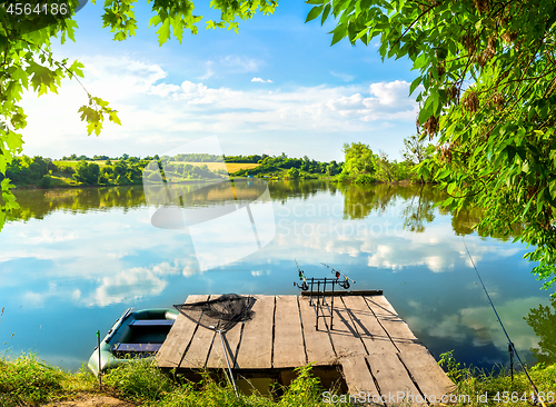 Image of Wooden pier and river