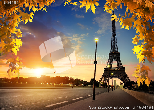 Image of Autumn Paris at sunset