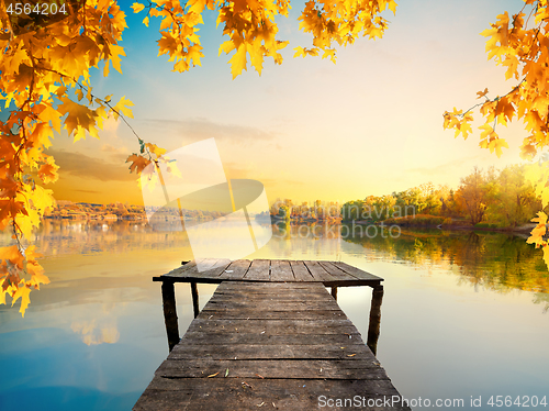 Image of Autumn and calm pond