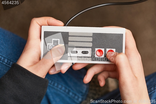 Image of Playing an old gaming console