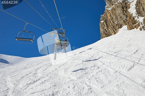 Image of Ski lift at a ski resort, Val d\'Allos