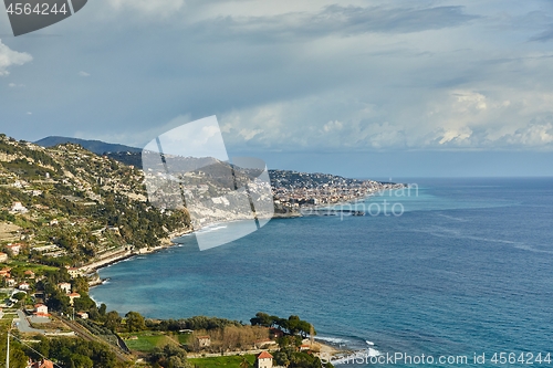 Image of Mediterranean coastal landscape, French and Italian Riviera