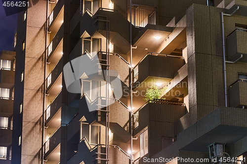 Image of Block of flats at night