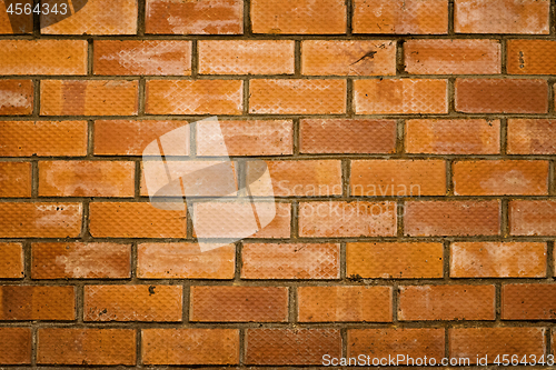 Image of Background of red brick wall pattern texture.