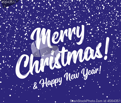 Image of Merry christmas and happy new year snow background. Round snowflakes on a background of blue sky. Vector