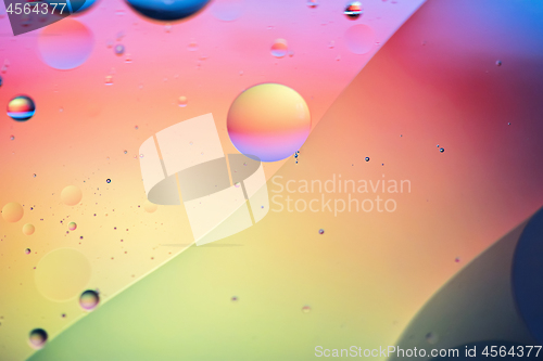 Image of Rainbow abstract defocused background picture made with oil, water and soap