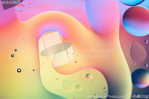 Image of Rainbow abstract defocused background picture made with oil, water and soap