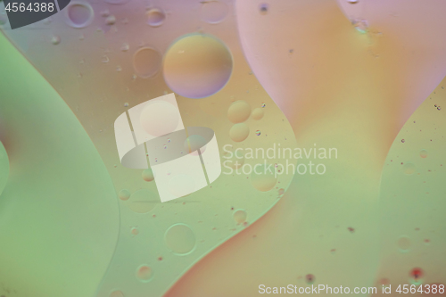 Image of Defocused pastel colored abstract background picture made with oil, water and soap