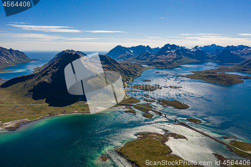 Image of Fredvang Bridges Panorama Lofoten islands