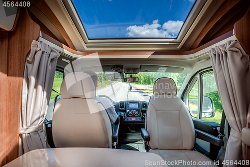 Image of Man driving on a road in the Camper Van RV