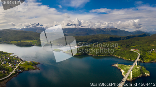 Image of Panorama Beautiful Nature Norway.