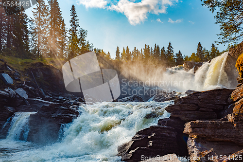 Image of Ristafallet waterfall in the western part of Jamtland is listed 