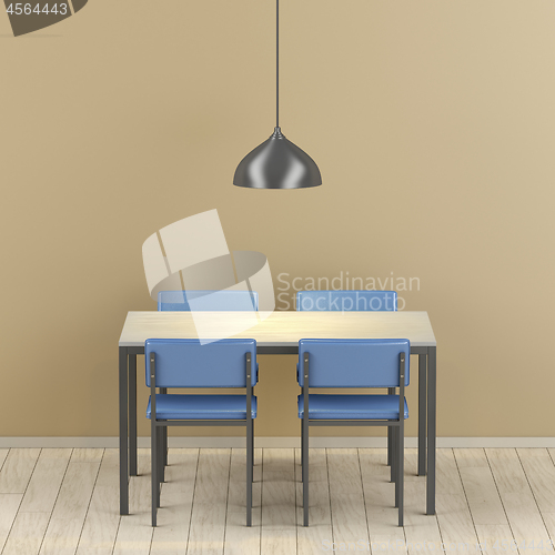 Image of Dining room with modern furniture