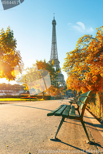 Image of Eiffel Tower in autumn