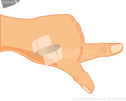 Image of Vector illustration of the gesture with extended onward finger