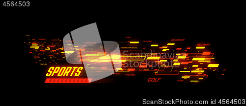 Image of Sports golden geometric background llustration. Can be use for sport news, poster, presentation.