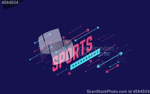 Image of Sports geometric background vector illustration with arrows. Can be use for sport news, poster, presentation.