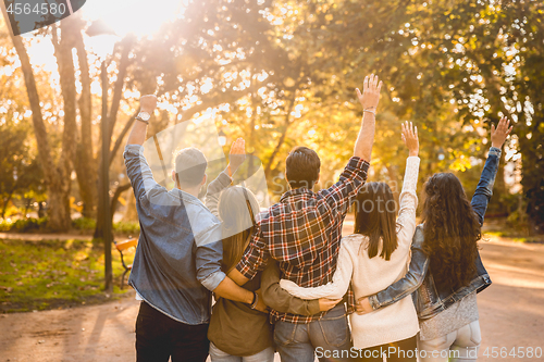 Image of Group of friends in the park