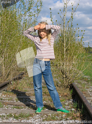 Image of Girl  on the railroad