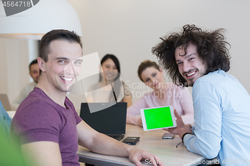 Image of Startup Business Team At A Meeting at modern office building