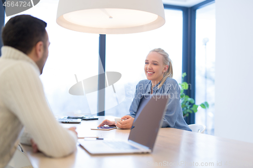 Image of Startup Business Team At A Meeting at modern office building