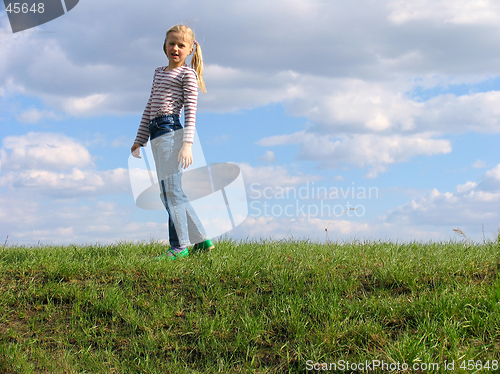 Image of Young girl on grass