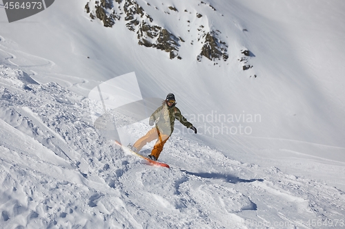 Image of Snowboarder in the Alps