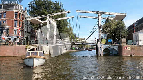 Image of Amsterdam old wooden bridge