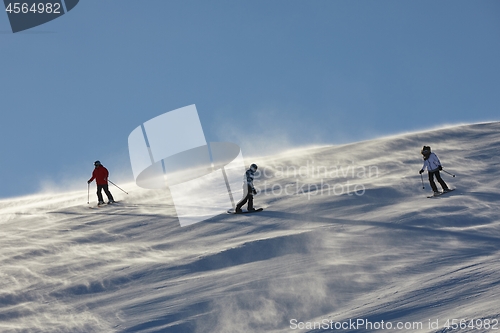 Image of Skiing in the winter snowy slopes