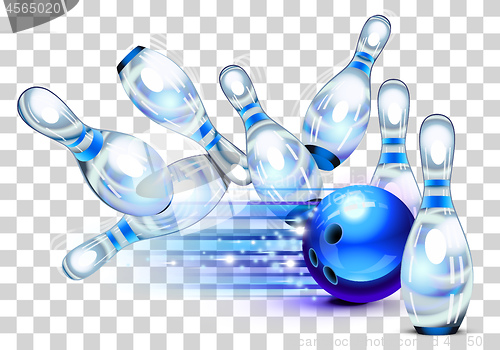 Image of Playing a blue bowling Game