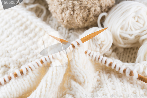 Image of Wool for knitting with knitting needles