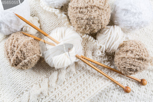 Image of Wool for knitting with knitting needles