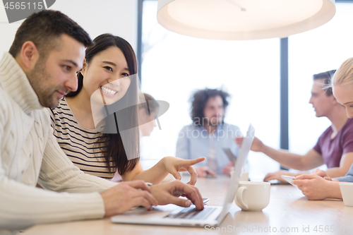 Image of Startup Business Team At A Meeting at modern office building