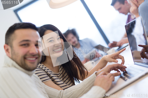 Image of Startup Business Team At A Meeting at modern office building