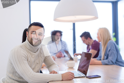 Image of Startup Business Team At A Meeting at modern office building