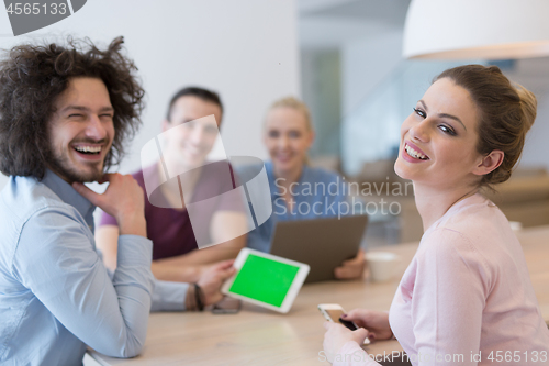 Image of Startup Business Team At A Meeting at modern office building
