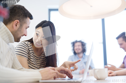 Image of Startup Business Team At A Meeting at modern office building